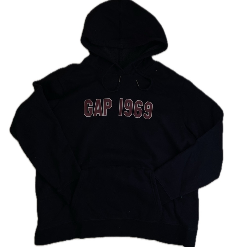 GAP Women's 1969 Logo Lightweight Fleece Pullover Hoodie W/ Kangaroo Pocket XL‼️
